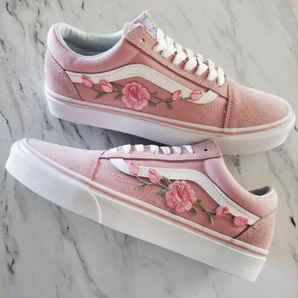 Vans | Shoes | Pink Rose Vans | Poshmark